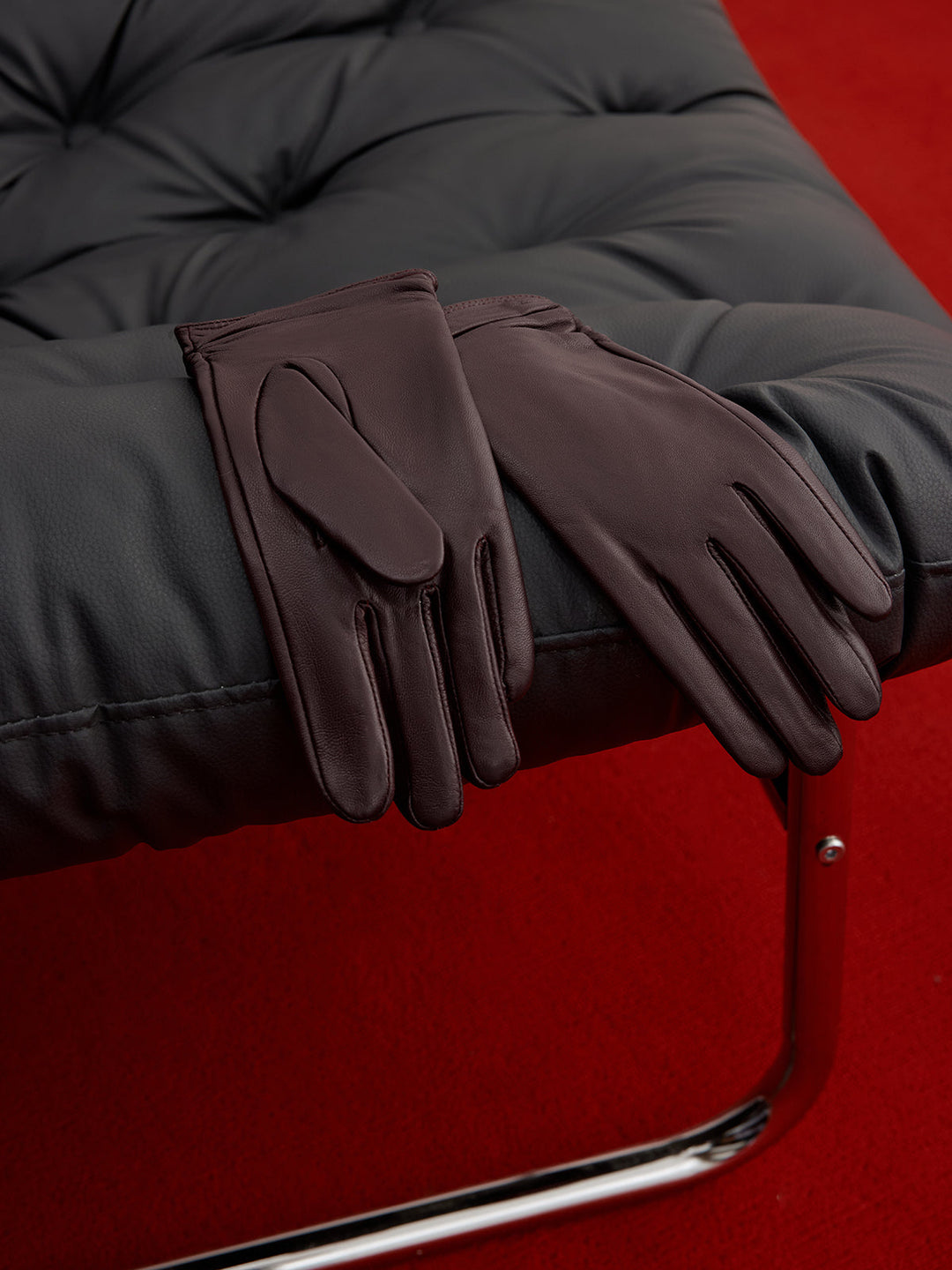 כפפות עור דגם פליס