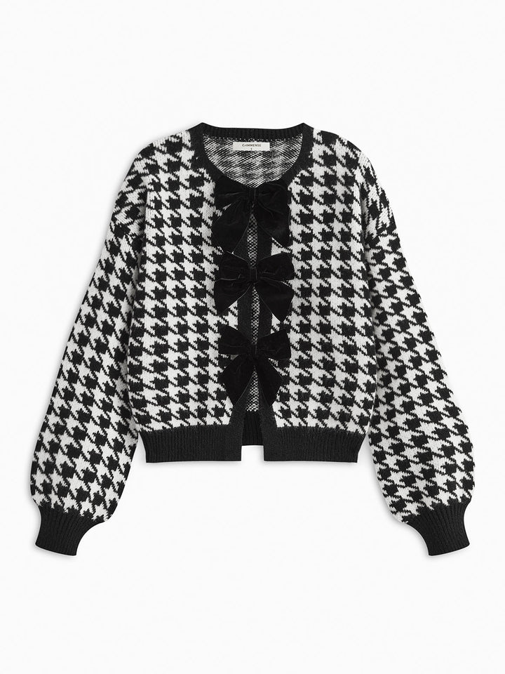 סוודר קטיפה עם פפיונים