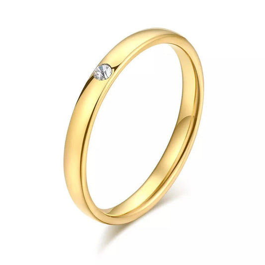 טבעת עם דמוי יהלום קטן