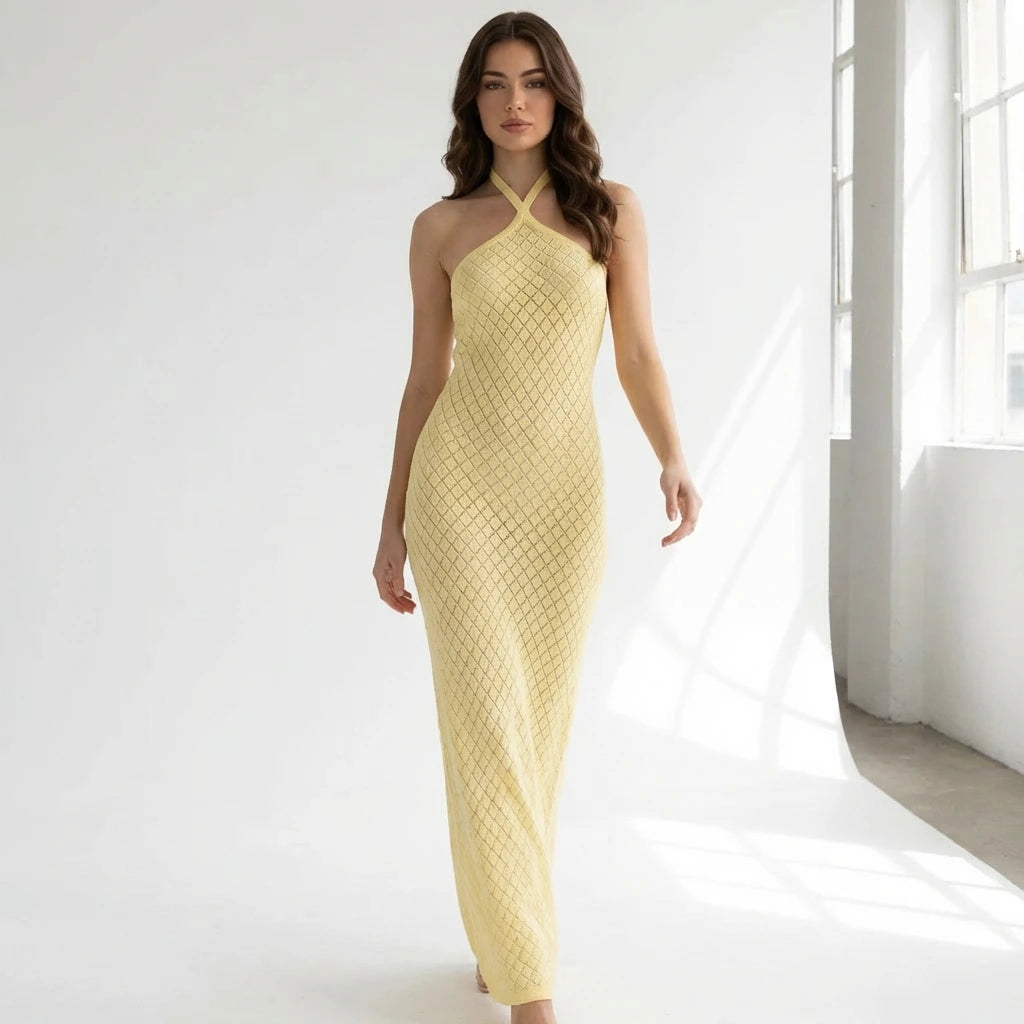 שמלת מקסי דגם מלוני